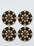 John Lewis Beaded Coasters, Set of 4, Black/Gold