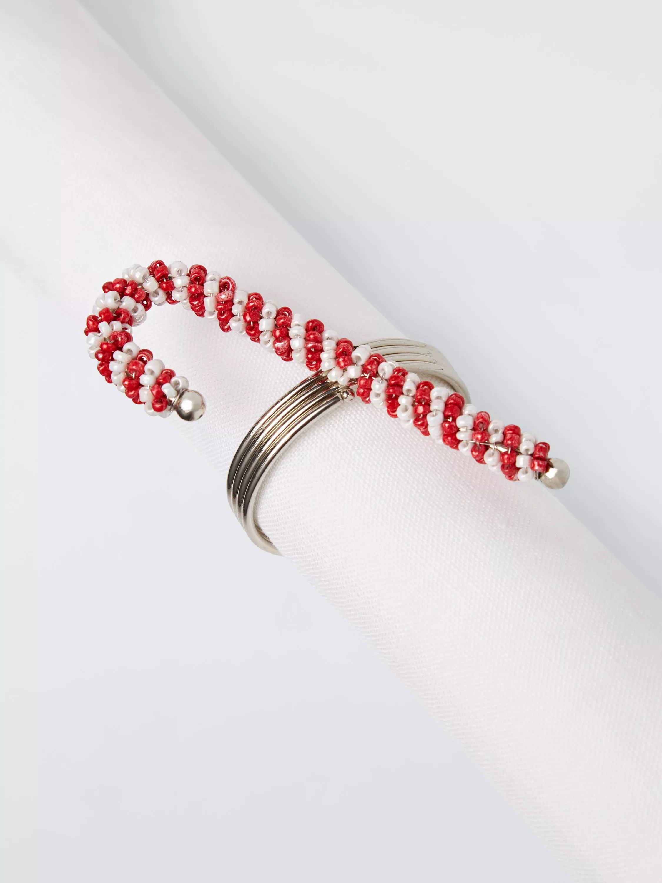 John Lewis Candy Cane Napkin Rings Set of 4 Red