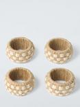 John Lewis Jute Woven Stitch Napkin Rings, Set of 4, Natural