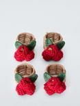 John Lewis Knitted Berry Napkin Rings, Set of 4, Red