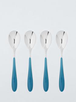 John Lewis Studio Dessert Spoons, Set of 4, Blue, Blue