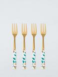 John Lewis Ulla Floral Pastry Forks, Set of 4, Gold