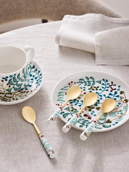 John Lewis Ulla Floral Teaspoons, Set of 4, Gold - view 2, Gold