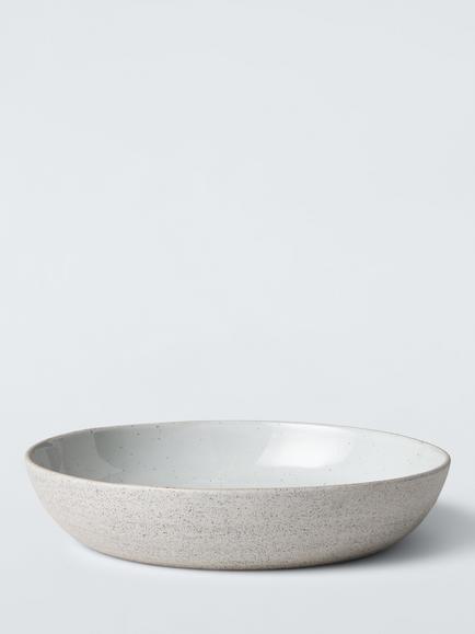 John Lewis Granite Speckle Glaze Pasta Bowl, 22.8cm, Grey, 