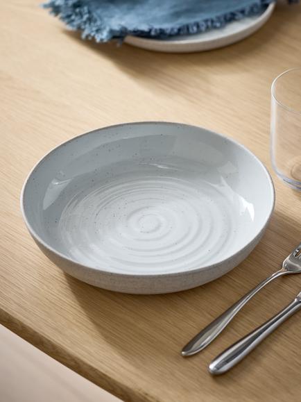 John Lewis Granite Speckle Glaze Pasta Bowl, 22.8cm, Grey - view 2, 
