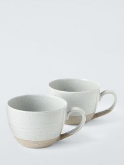 John Lewis Granite Speckle Glaze Stoneware Mug, Set of 2, 420ml, Grey, 