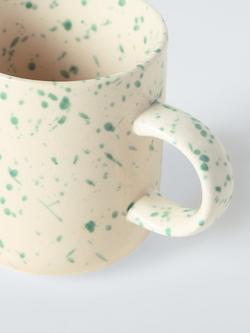 John Lewis Hand Painted Speckled Stoneware Mug, 300ml - view 2, Green