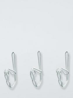 Jonh Lewis Plated Brass Curtain Hooks, Pack of 30, Silver