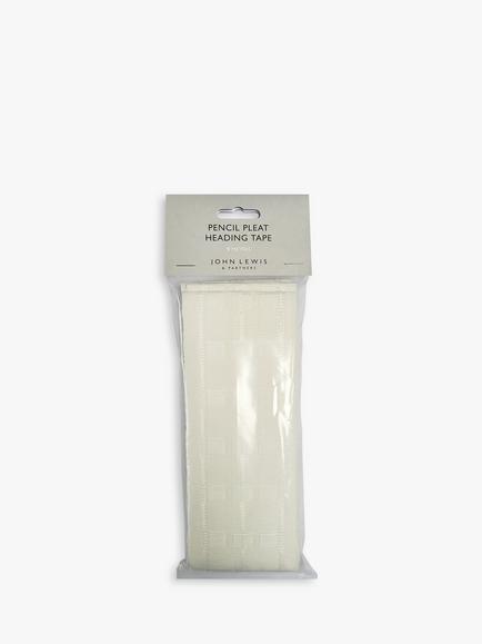 John Lewis Pencil Pleat Heading Tape, 75mm, White