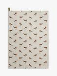 Sophie Allport Robin Print Cotton Tea Towel, Set of 2, Green