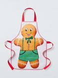 John Lewis Kids' Gingerbread Wipe Clean PVC Coated Cotton Apron, Multi