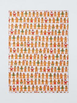 John Lewis Gingerbread Cotton Tea Towel, Multi, 