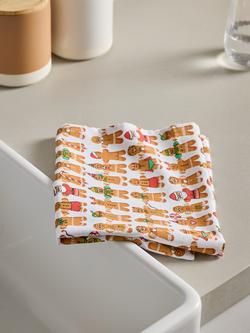 John Lewis Gingerbread Cotton Tea Towel, Multi - view 2, 