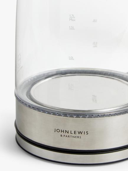 John Lewis Glass Electric Kettle, 1.7L - view 2, Glass
