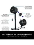 Shark FlexBreeze Portable Fan, Charcoal