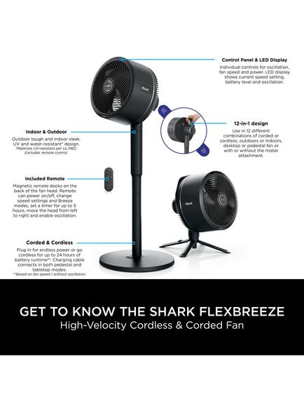 Shark FlexBreeze Portable Fan, Charcoal - view 2, Charcoal