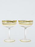 John Lewis Striped Coupe Cocktail Glass, Set of 2, 180ml, Gold