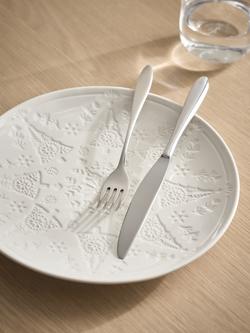John Lewis Star Debossed Stoneware Serving Plate, 25cm, White - view 2, 