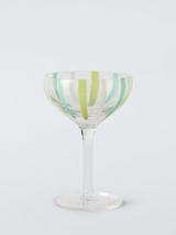 John Lewis Candy Stripe Cocktail Glass, 160ml, Green