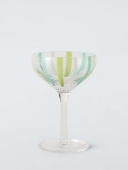 John Lewis Candy Stripe Cocktail Glass, 160ml, Green, Green