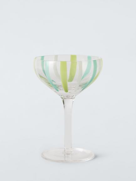 John Lewis Candy Stripe Cocktail Glass, 160ml, Green, Green