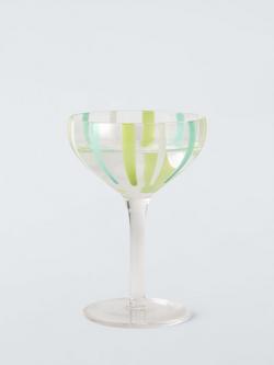 John Lewis Candy Stripe Cocktail Glass, 160ml, Green - view 2, Green