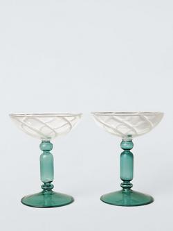 John Lewis X Collagerie Cocktail Coupe Glass, Set of 2, 105ml, Green, Green