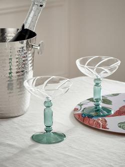 John Lewis X Collagerie Cocktail Coupe Glass, Set of 2, 105ml, Green - view 2, Green