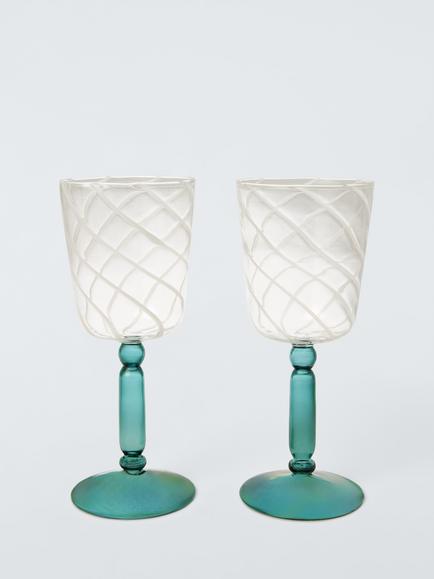John Lewis X Collagerie Wine Glass, Set of 2, 320ml, Green, Green
