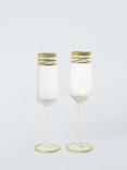 John Lewis Striped Champagne Glass Flute, Set of 2, 210ml, Gold