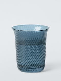 John Lewis Ribbed Glass Tumbler, 225ml, Blue