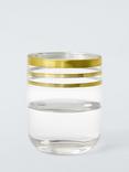 John Lewis Striped Glass Tumbler, Set of 2, 325ml, Gold