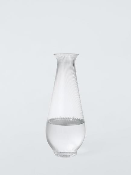 John Lewis Ribbed Glass Carafe, 725ml, Clear - view 2, 