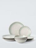 John Lewis Cove Stoneware Dinnerware, 12 Piece, Pale Green