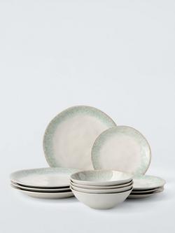 John Lewis Cove Stoneware Dinnerware, 12 Piece, Pale Green, Pale Green