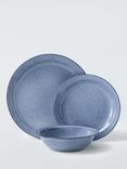 John Lewis Etta Stoneware Dinnerware Set, 12 Piece, Blue