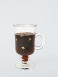 John Lewis Etched Star Stemmed Mulled Wine Glass, 215ml, Gold/Clear