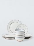 John Lewis Ren Stoneware Dinnerware, 12 Piece, Cloud