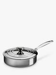 Le Creuset 3-Ply Stainless Steel Sauté Pan with Lid, 24cm