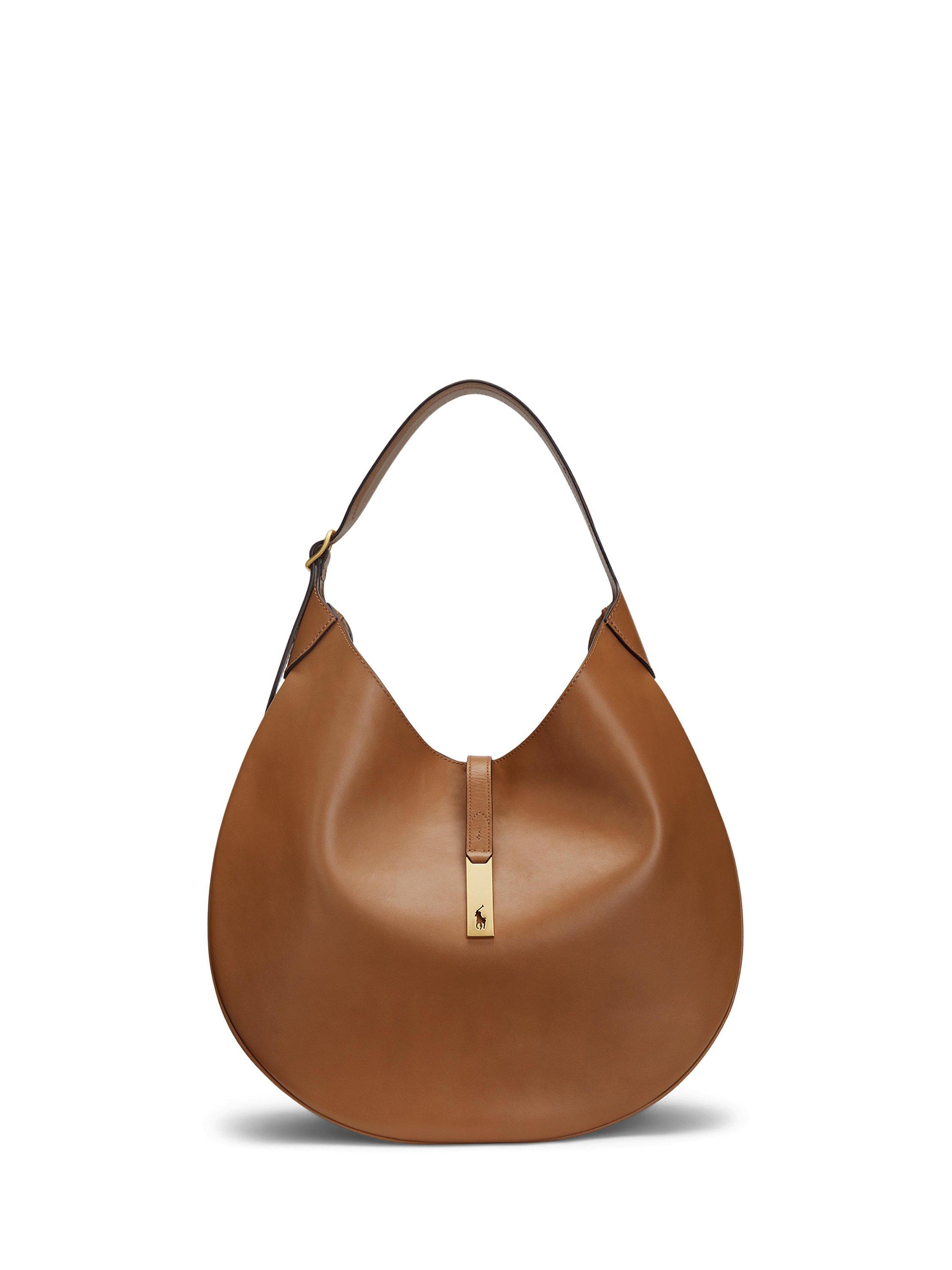 Polo Ralph Lauren Polo ID Leather Shoulder Bag, Tan