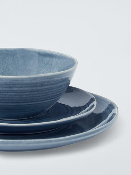John Lewis Skye Reactive Glaze Stoneware Dinnerware Set, 12 Piece, Light Blue - view 2, 
