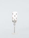 John Lewis Etched Star Glass Champagne Flute, 365ml, Gold/Clear
