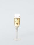 John Lewis Etched Star Glass Champagne Flute, 365ml, Gold/Clear