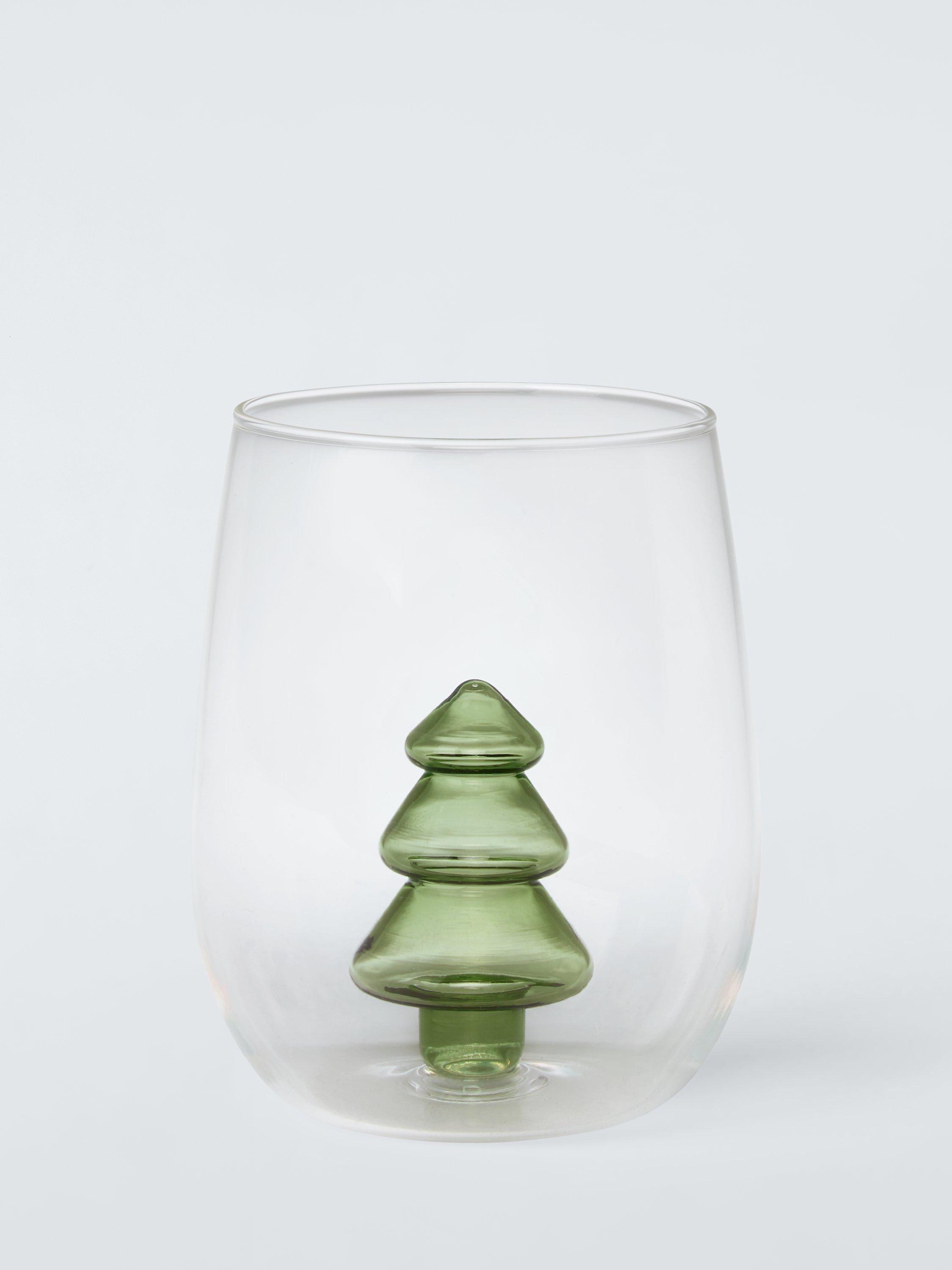 John Lewis Christmas Tree Glass Tumbler, 470ml, Clear