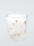 John Lewis Etched Star Glass Tumbler, 365ml, Gold/Clear