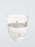 John Lewis Etched Star Glass Tumbler, 365ml, Gold/Clear