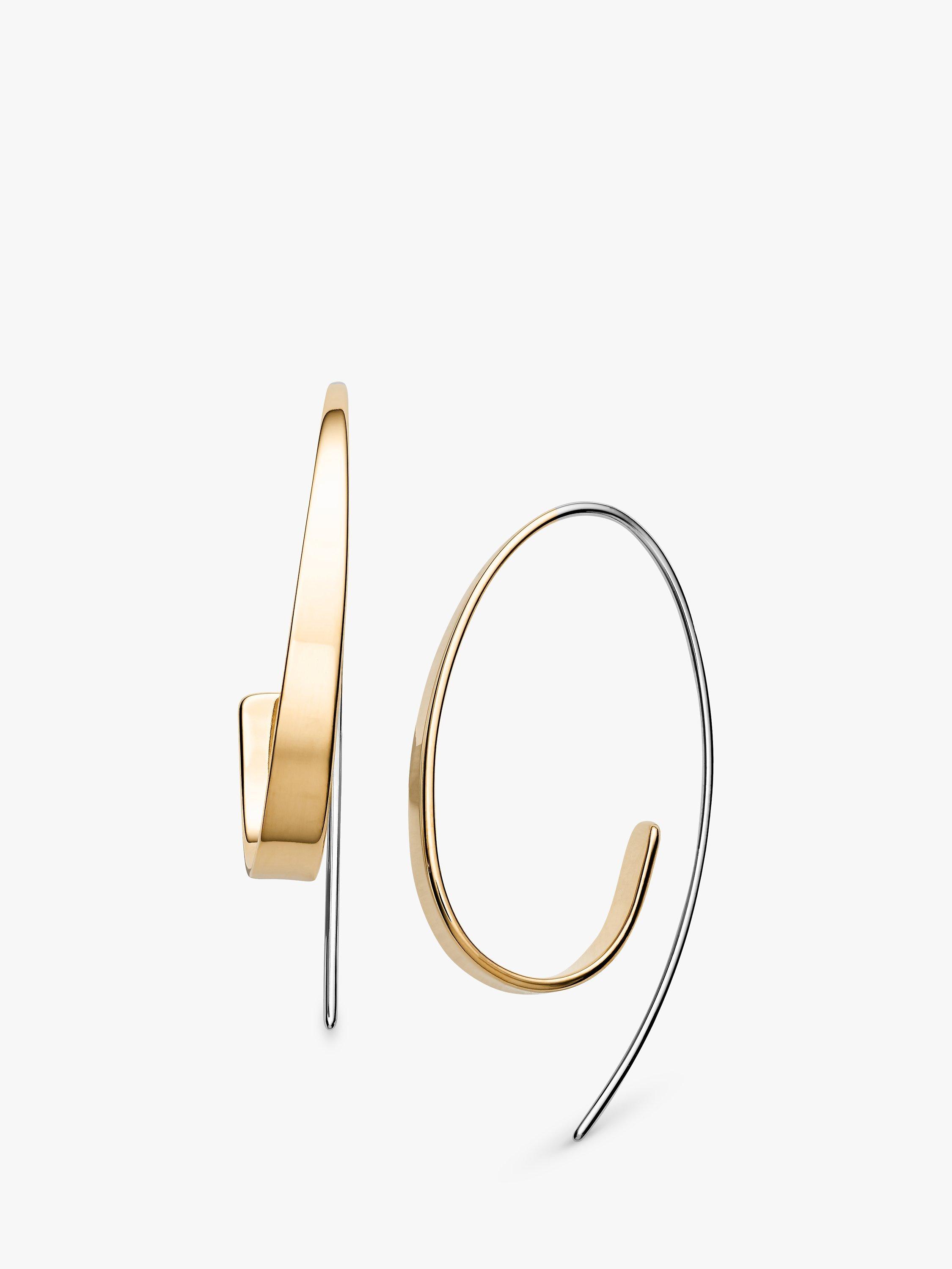Product image 1 of 1, which shows Skagen Curl Hoop Earrings, Gold
