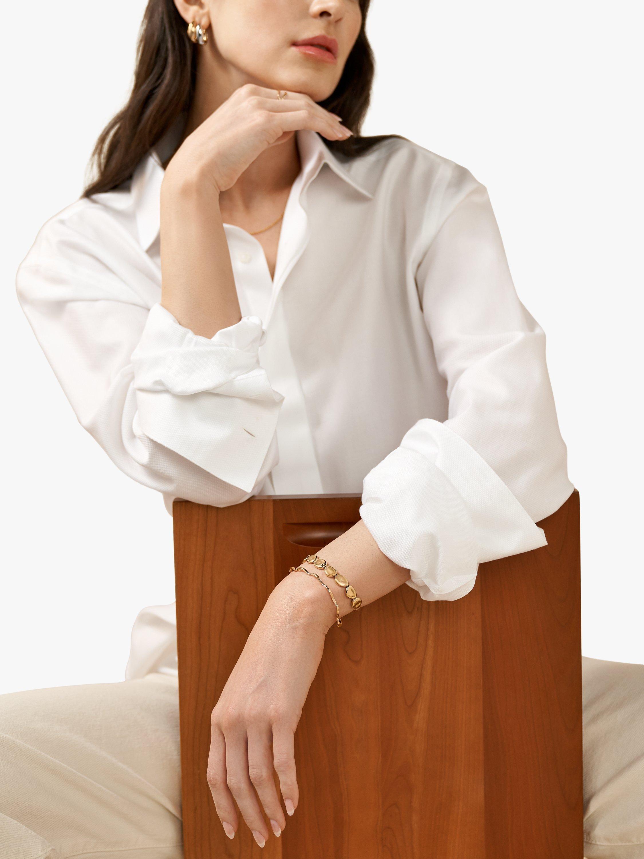 Product image 6 of 7, which shows Skagen Linear Hoop Earrings, Gold/Silver