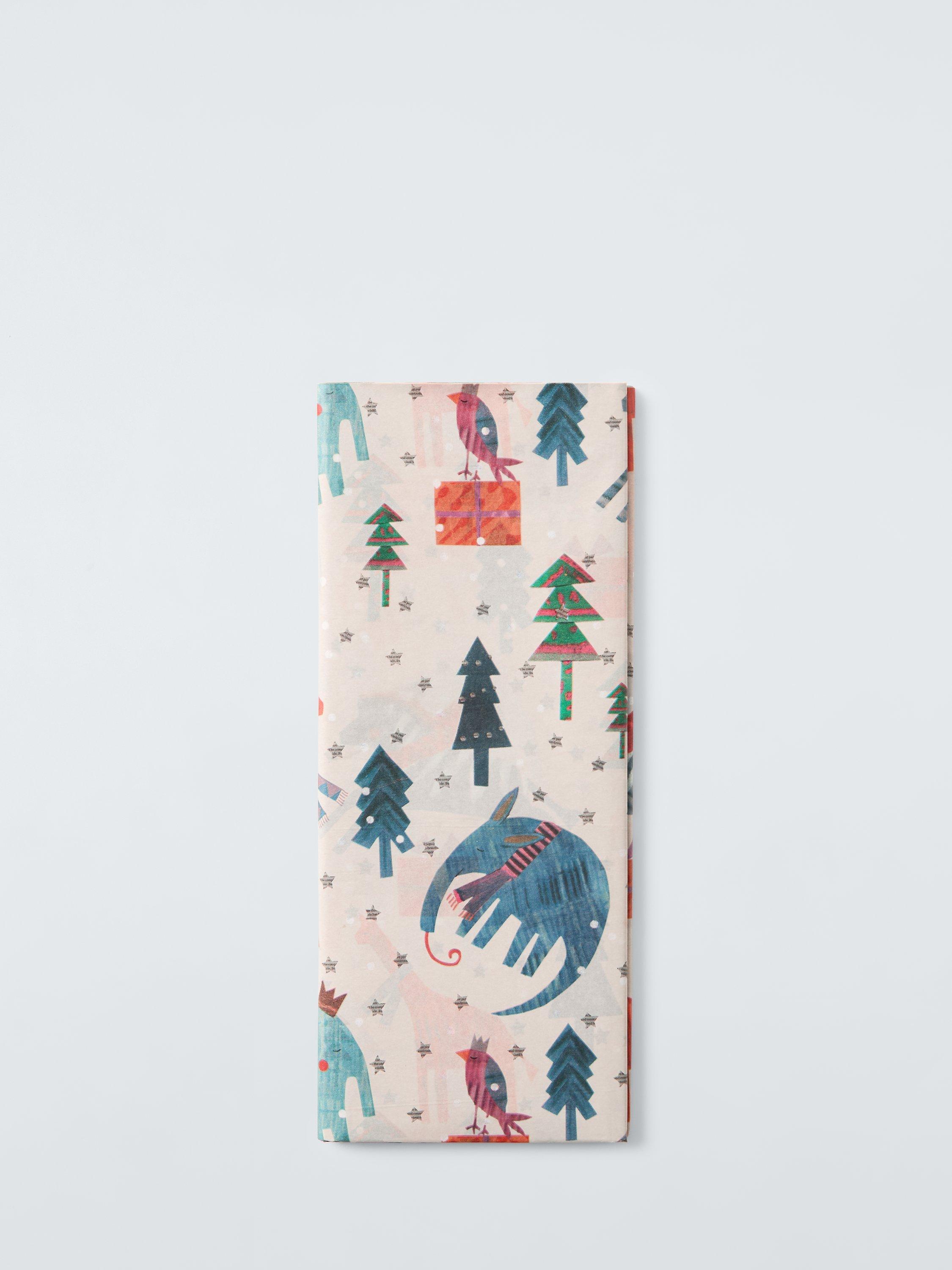 John Lewis Trinket & Treasure Snow Safari Tissue Paper, 10 Sheets