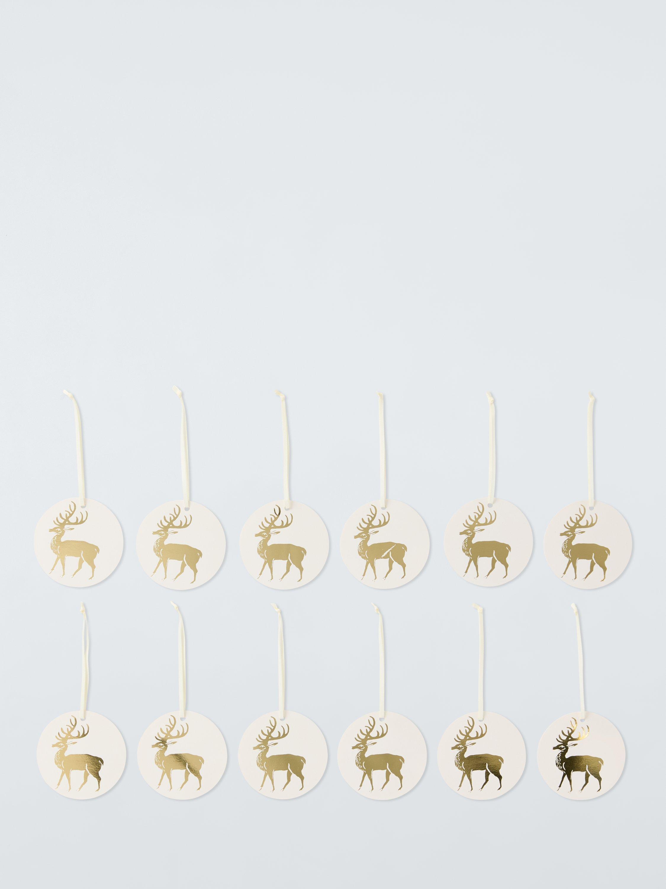 John Lewis Wisdom & Wonder Gold Stag Gift Tags, Pack of 12